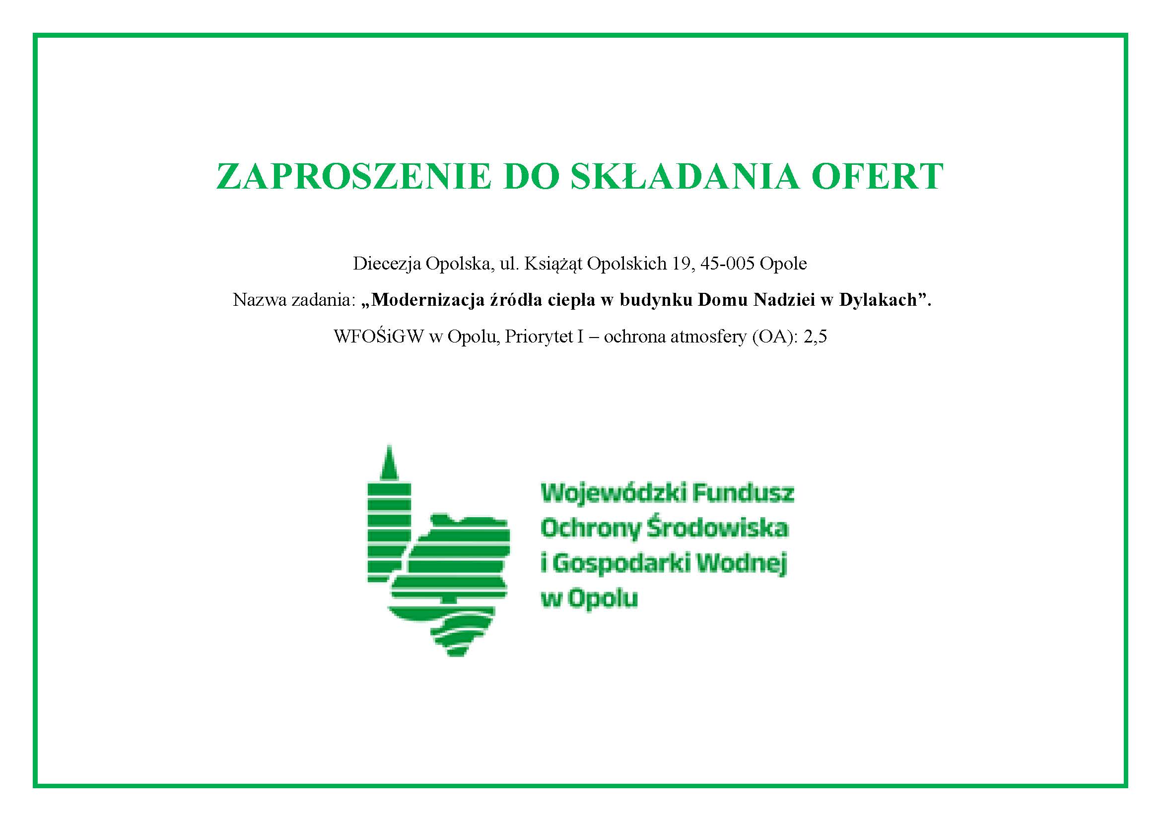 ZAPROSZENIE DO SKŁADANIA OFERT układ graficzny sierpień